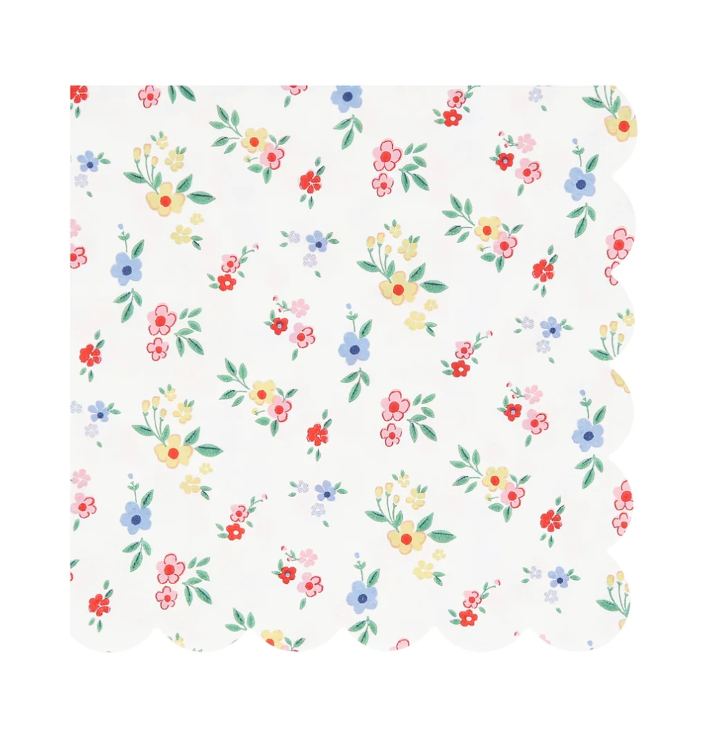 Ditsy Posy Scalloped Small Napkins