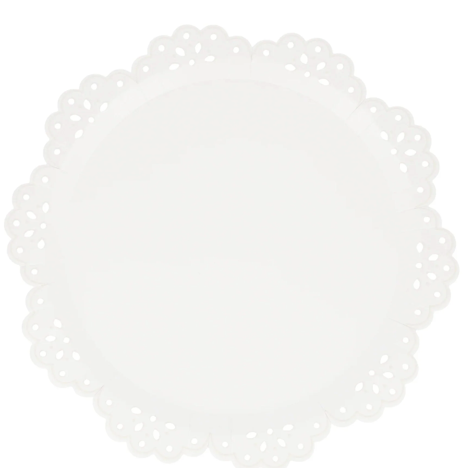 Broderie Anglaise Lace White Dinner Plates