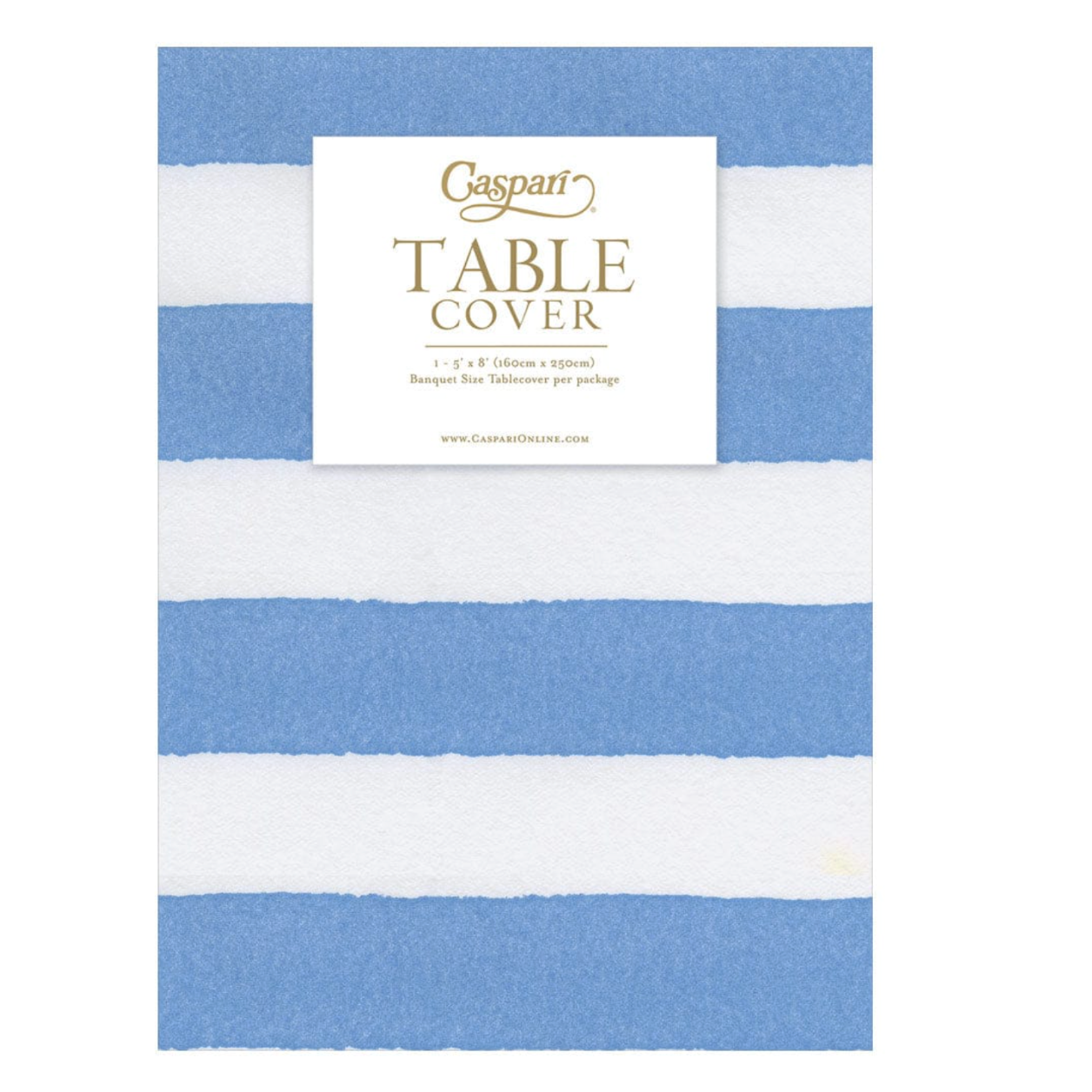 Blue Cafe Stripe Paper Linen Tablecover