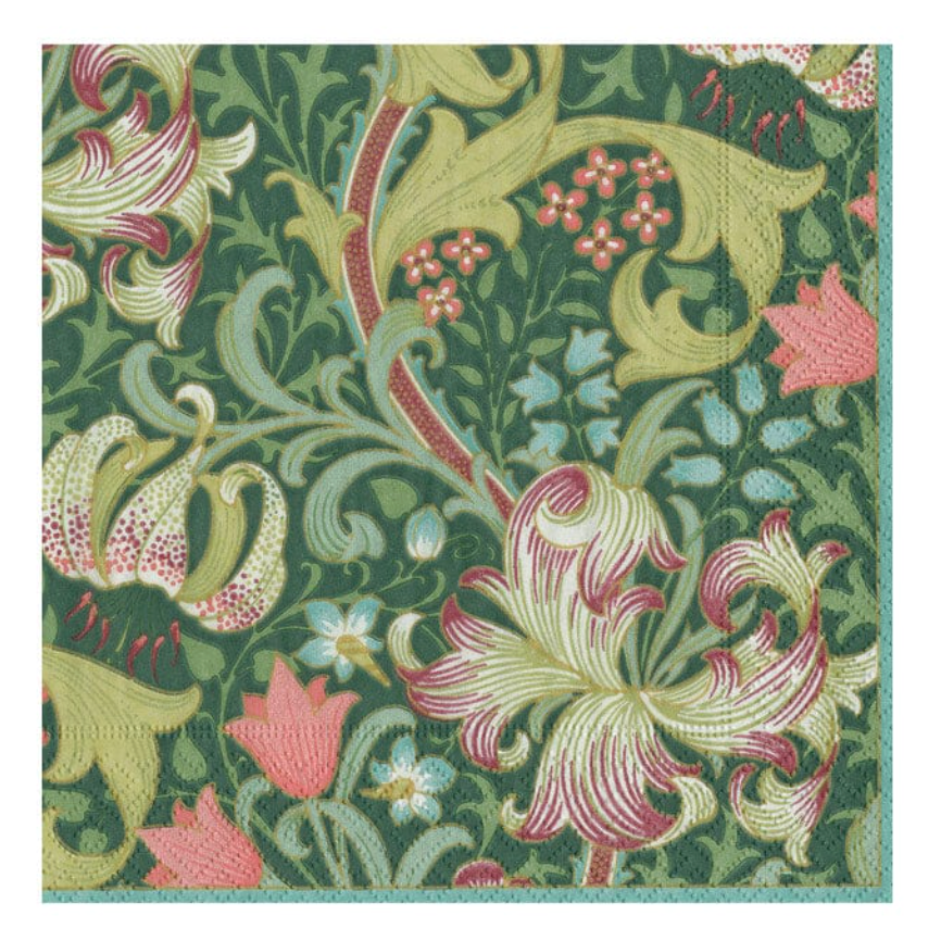 Golden Lily Forest Cocktail Napkins