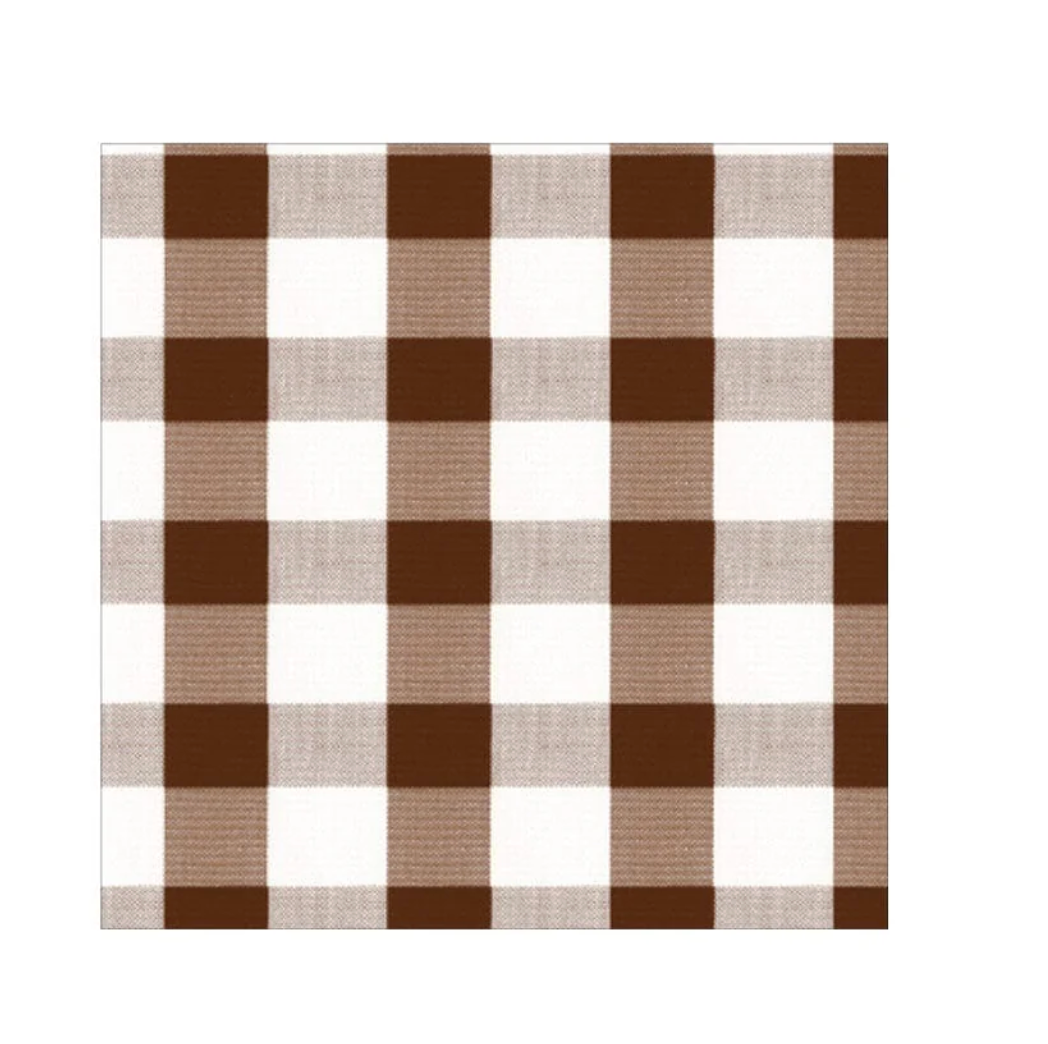 Gingham Chocolate Cocktail Napkins