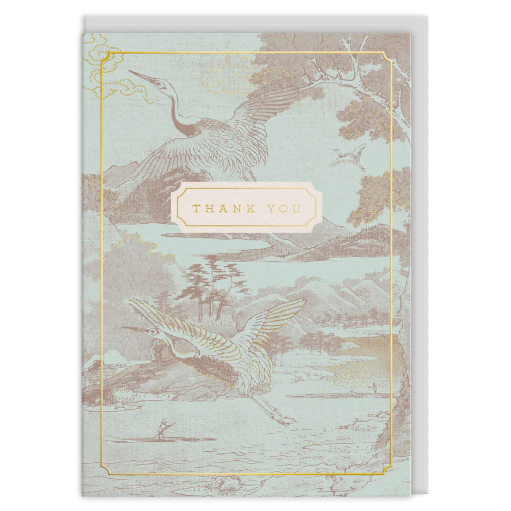 Thank You Flying Cranes Greeting Card
