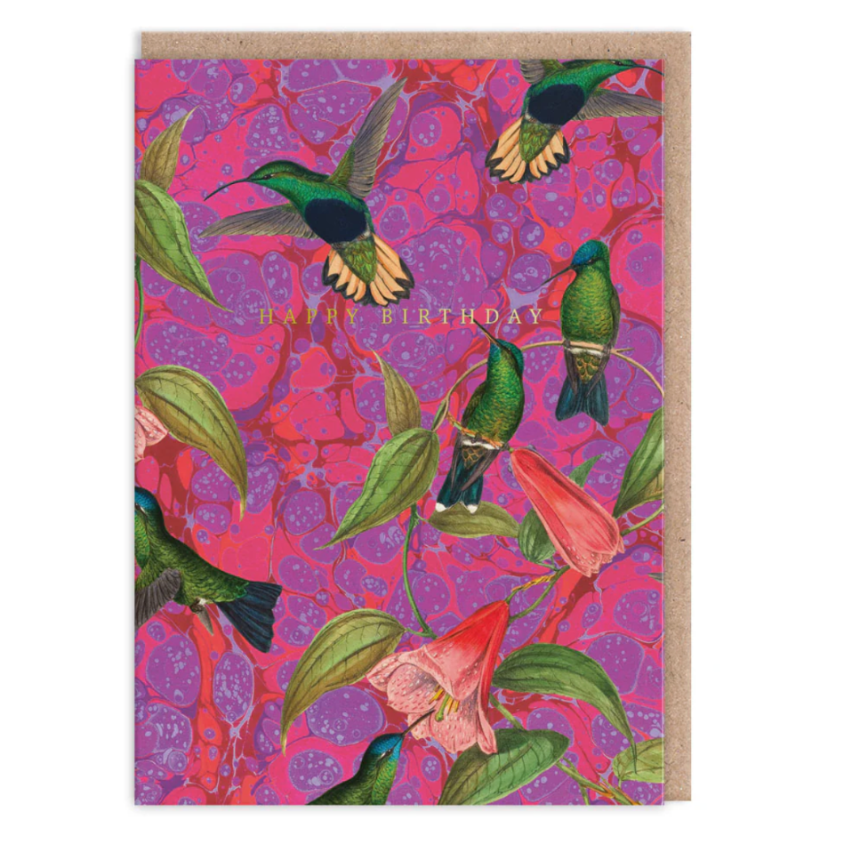 Marbled Hummingbirds Greeting Card