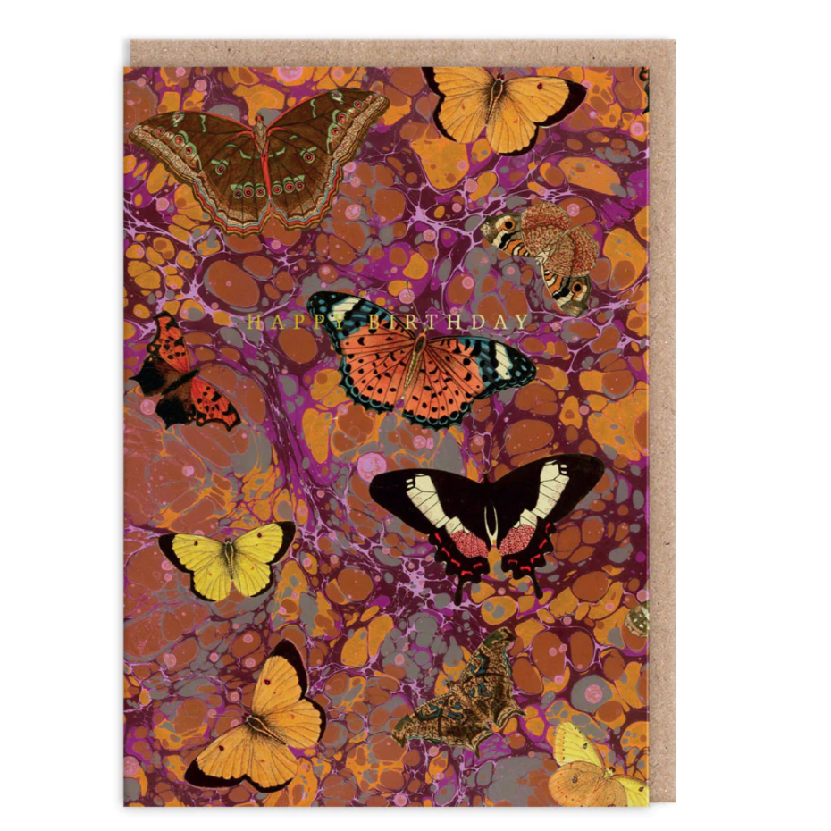 Marble Butterfly Greeting Card