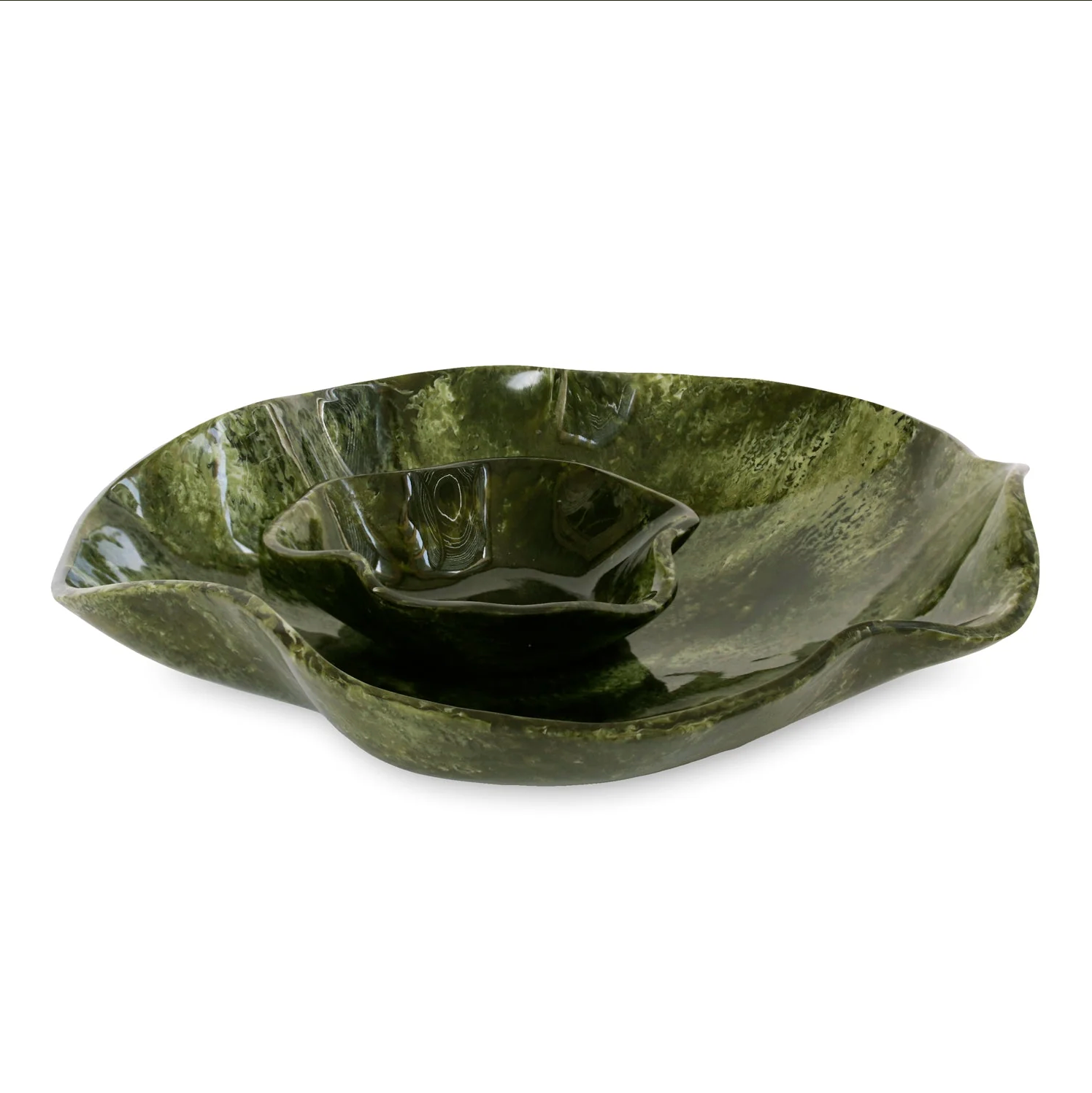 Resin Malachite Bowl With Dip
