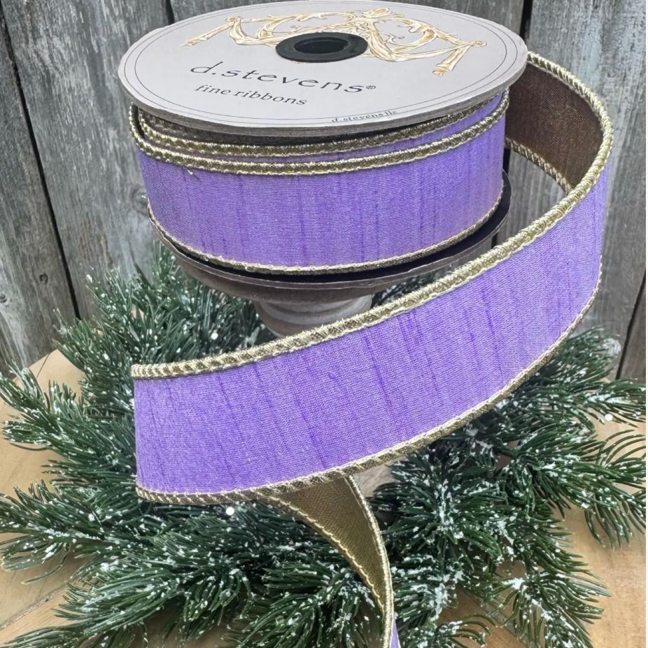Metallic Gold and Lavender Ribbon