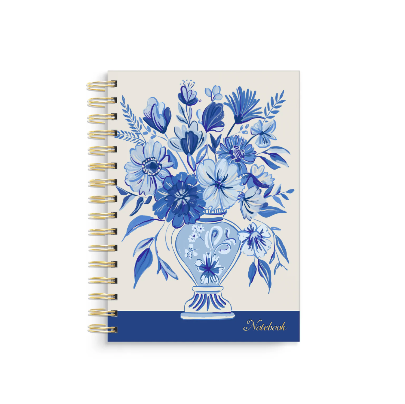 Blue Toile Vase Spiral Notebook