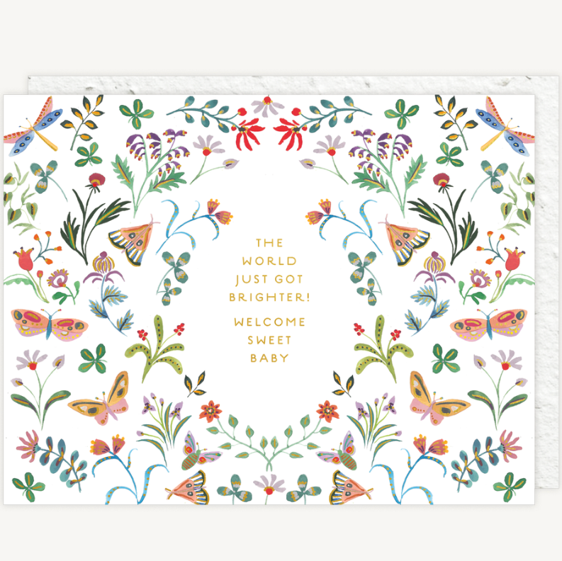Butterfly Garden Baby Card