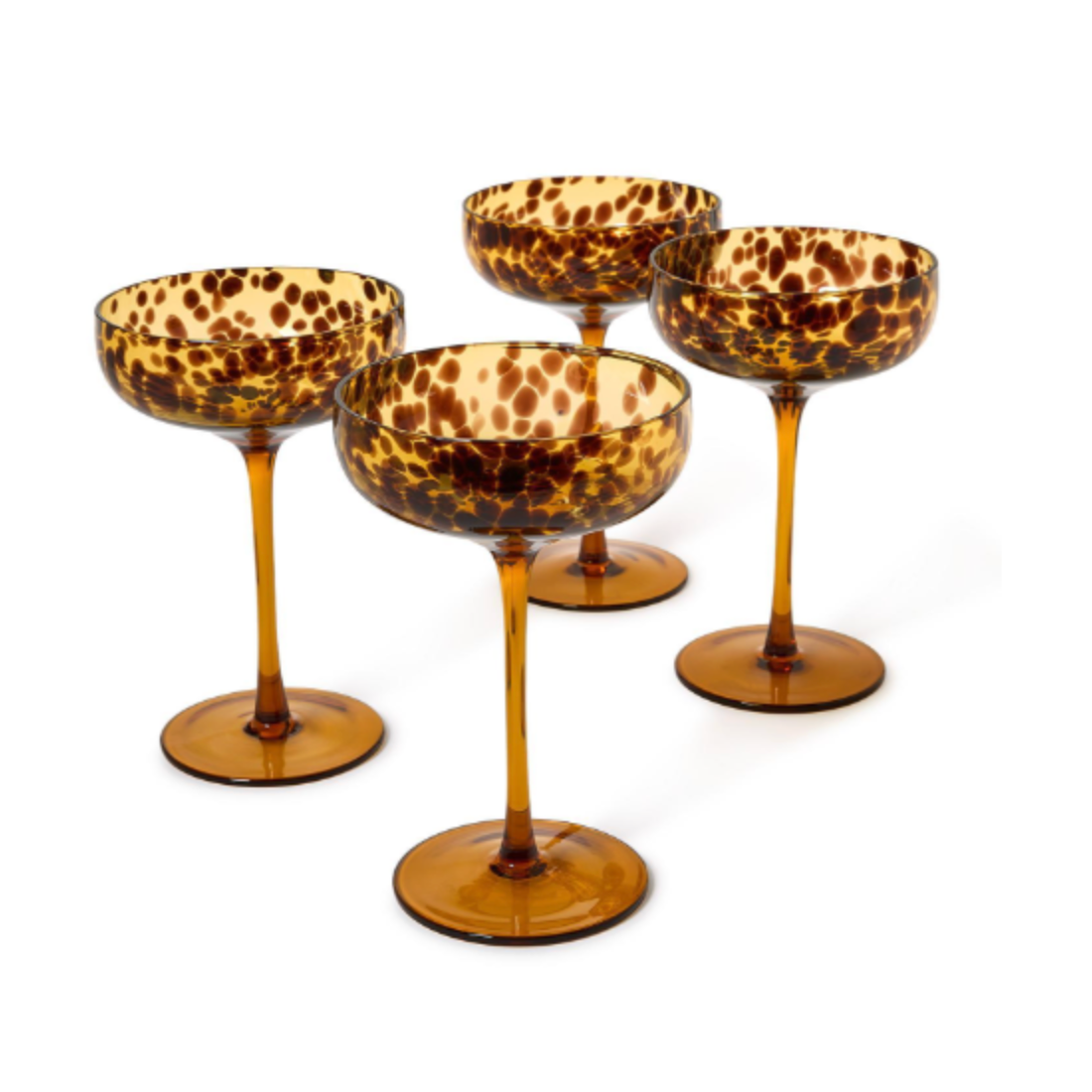 Tortoise Print Coupe Glass