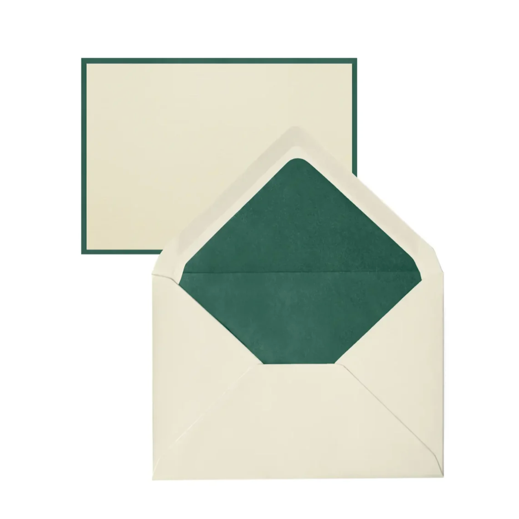 Dark Green Bi-Color Note Card Set
