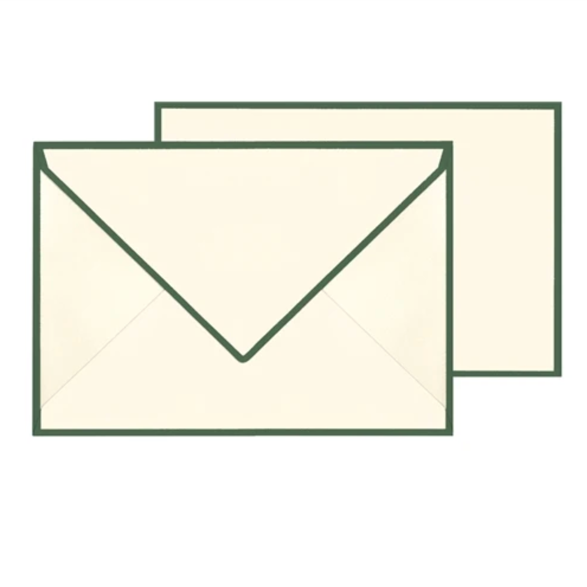 Color Edge Note Card Set- Dark Green