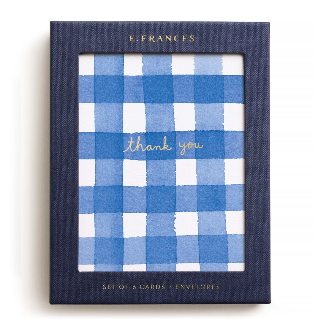 Blue Gingham Thank You Card Set