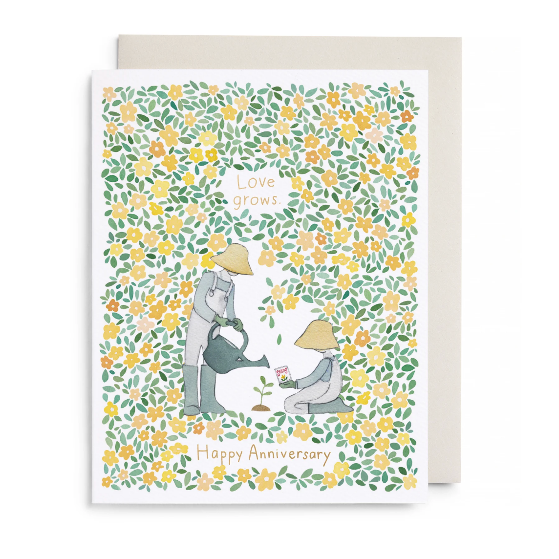 Yellow Garden Anniversary Card