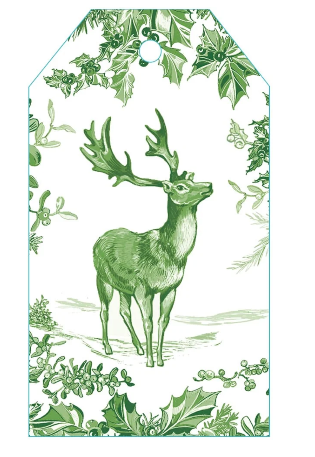 Green Christmas Toile Gift Tags