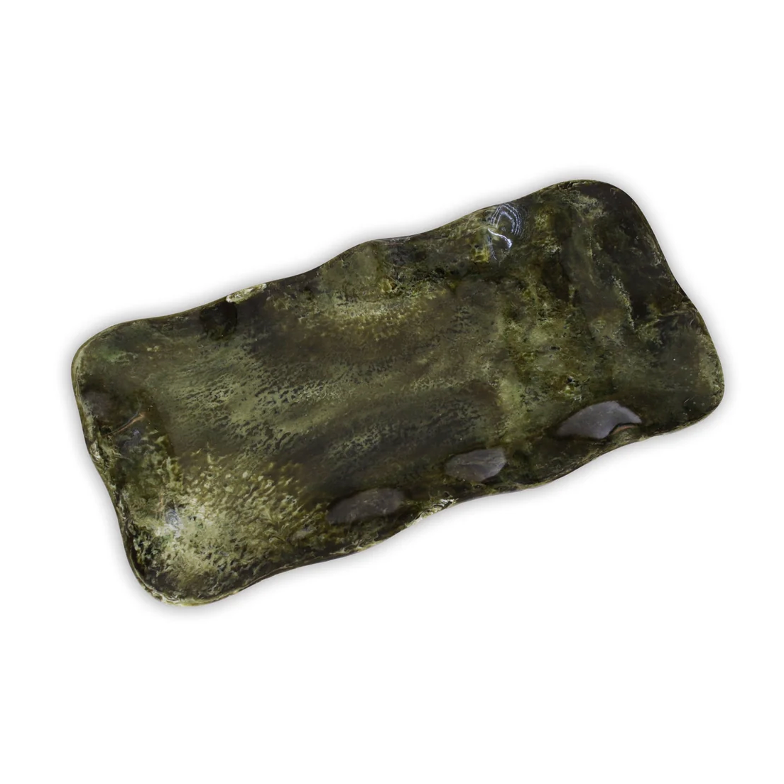 Resin Malachite Long Rectangular Tray