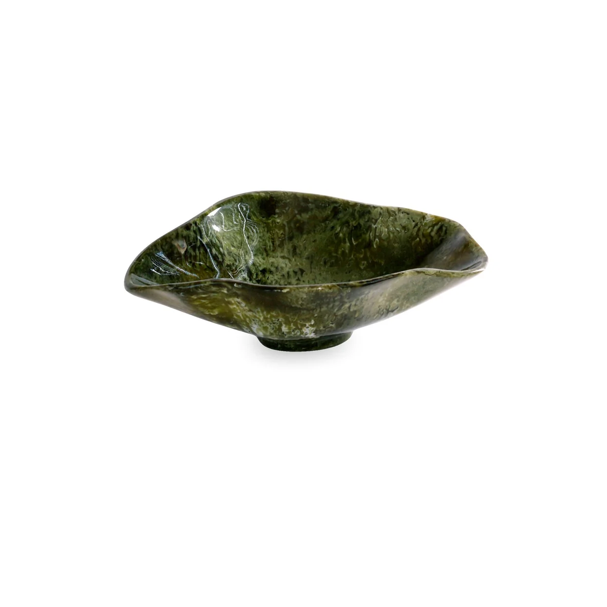 Resin Malachite Small Oval Bowl