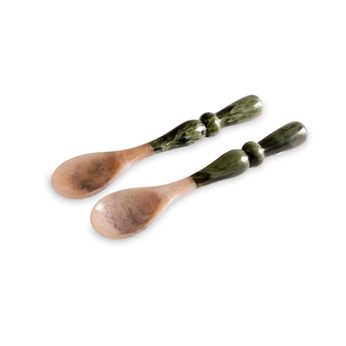 Resin Malachite Salad Servers