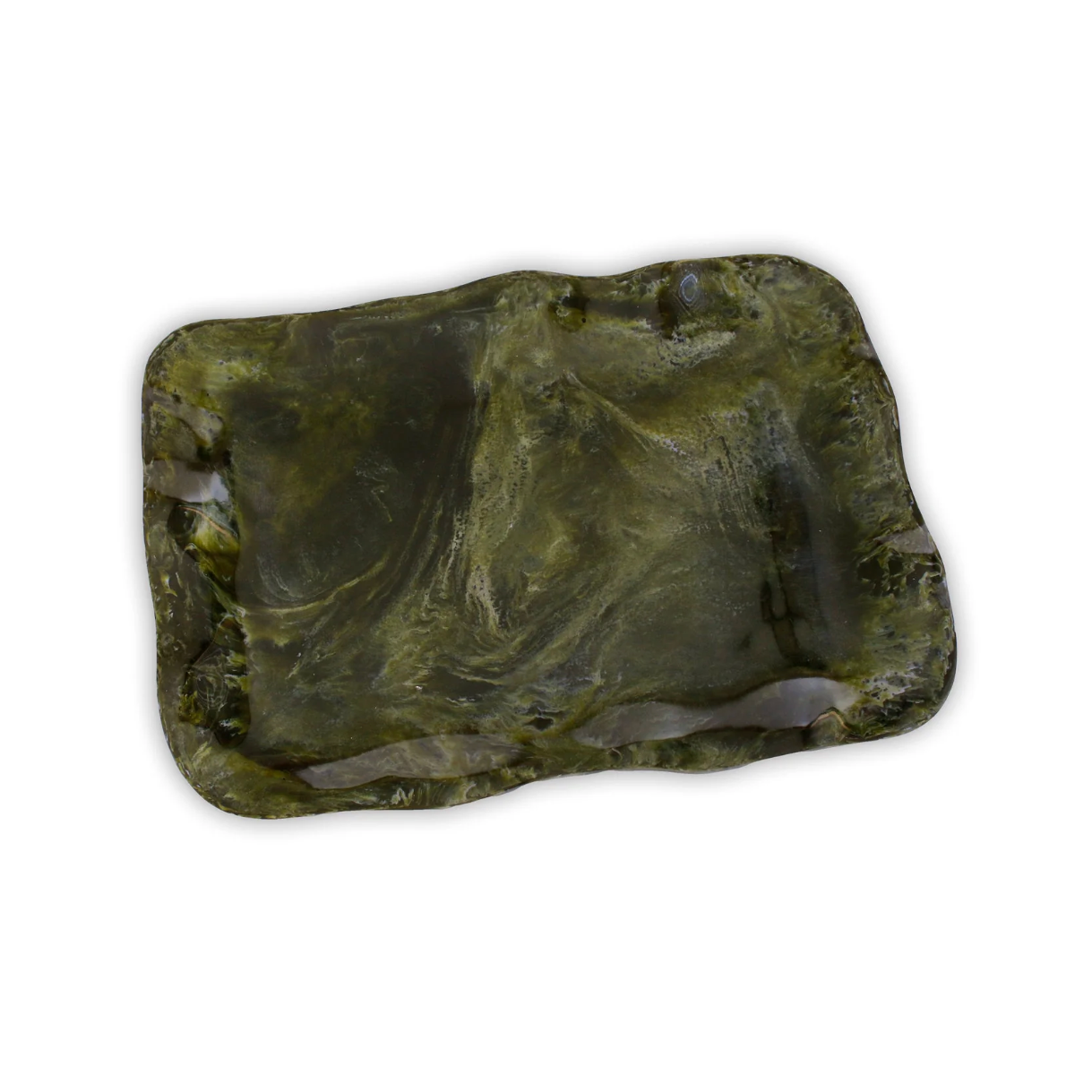 Resin Malachite Extra Large Rectangular Tray