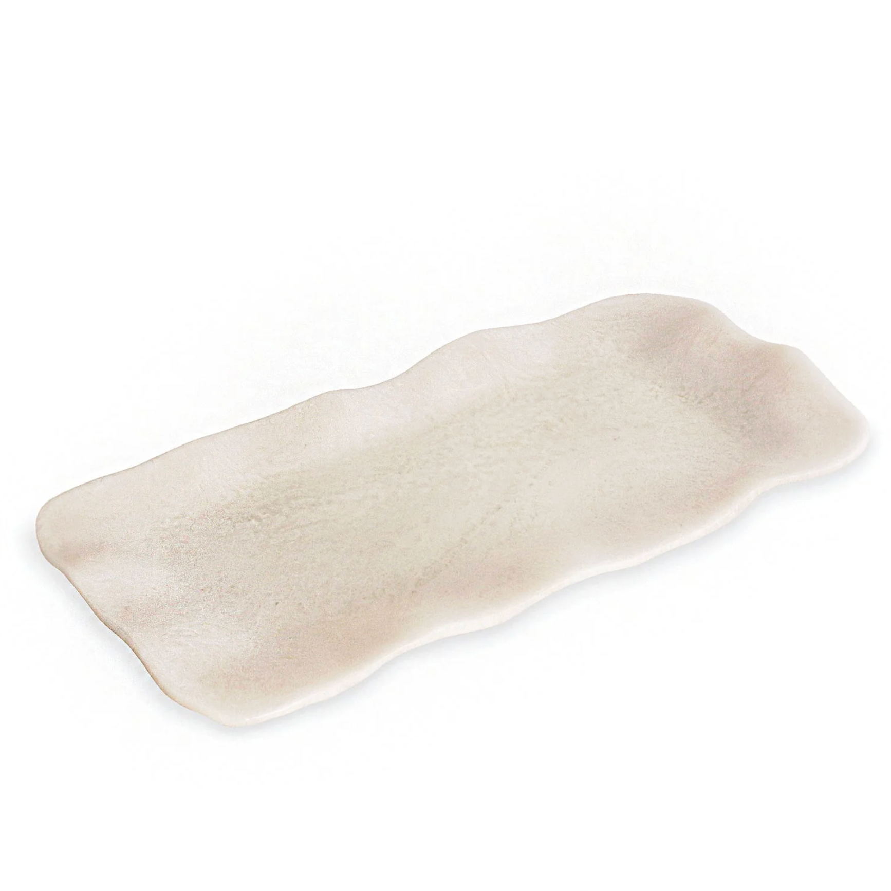 Resin Alabaster Long Rectangle Tray White Swirl