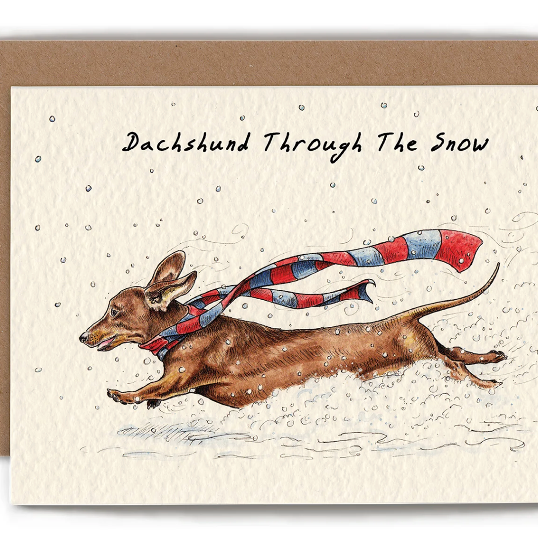 Dachshund Through The Snow Card