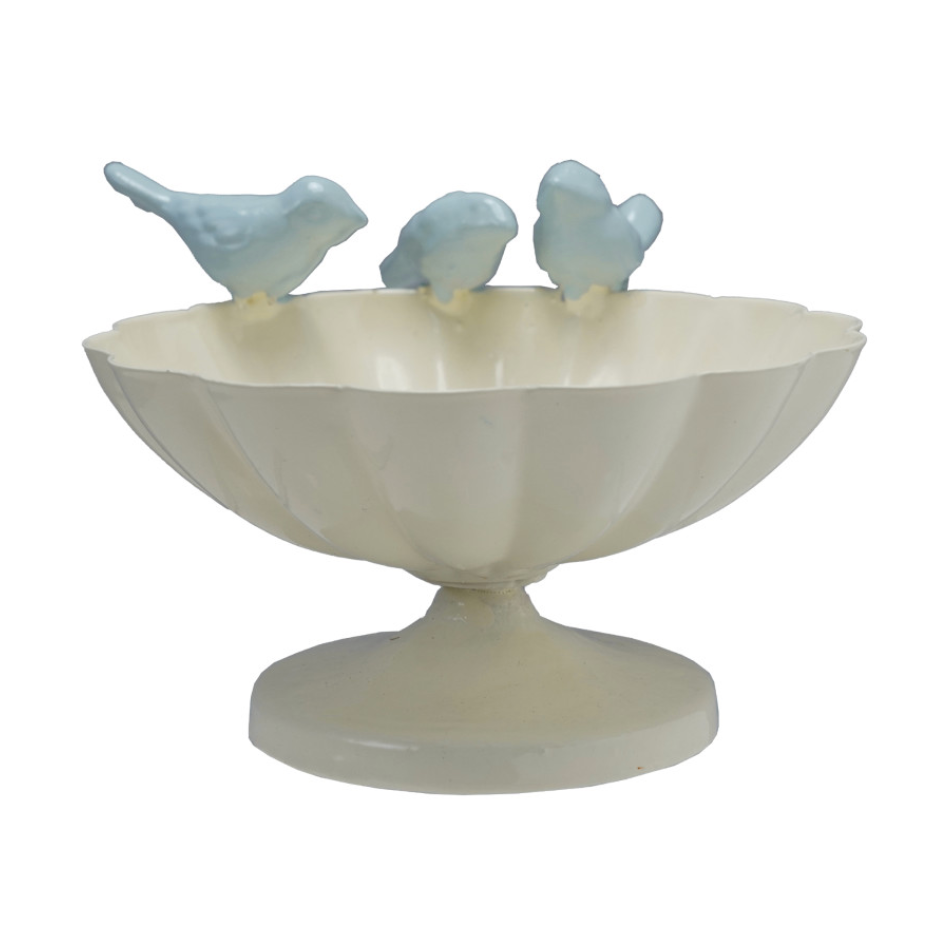 Scalloped Bowl with Birds
