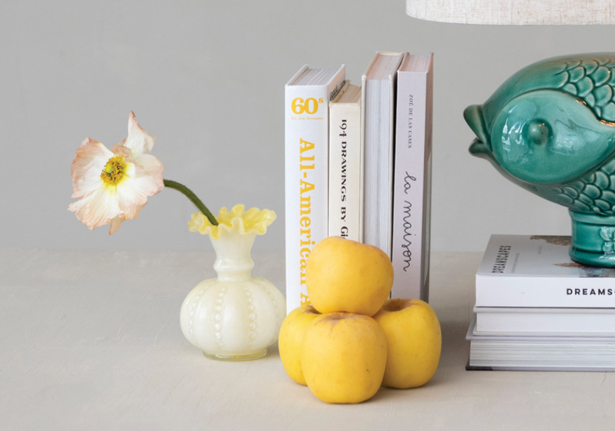 Yellow and White Ruffle Vase