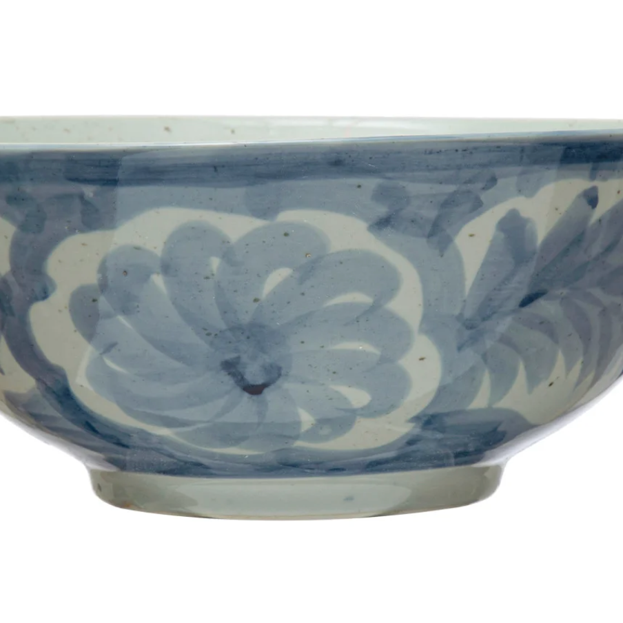 Blue and White Stoneware Bowl