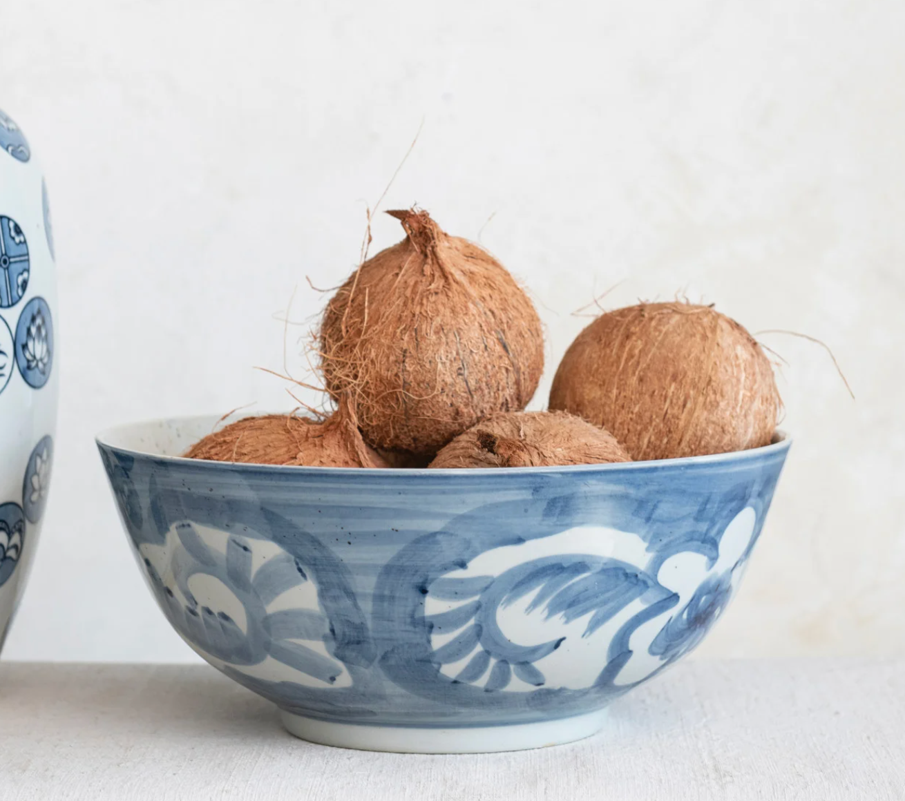 Blue and White Stoneware Bowl