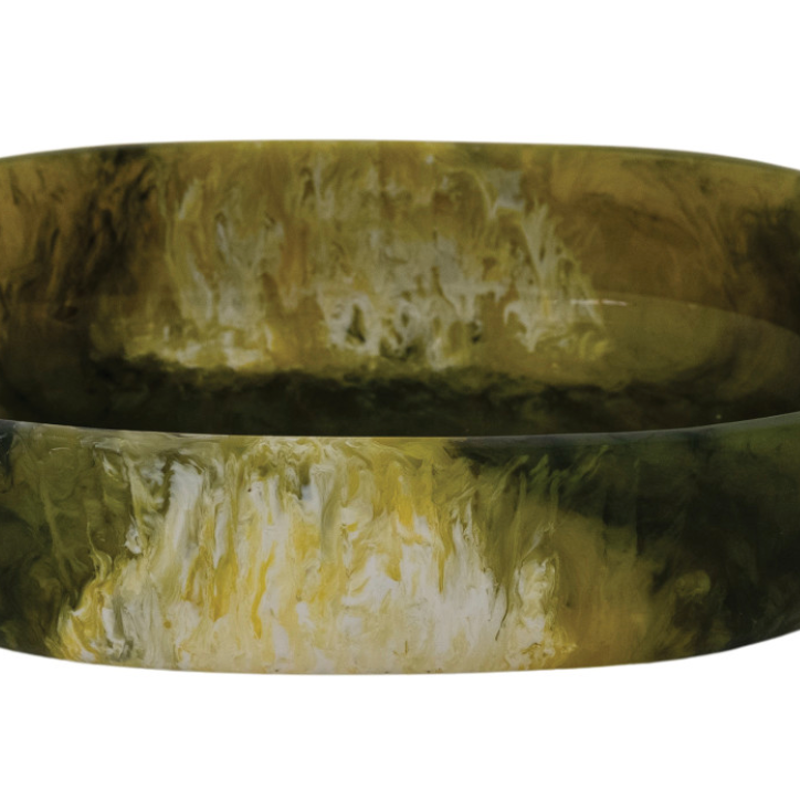 Green Marbled Resin Bowl