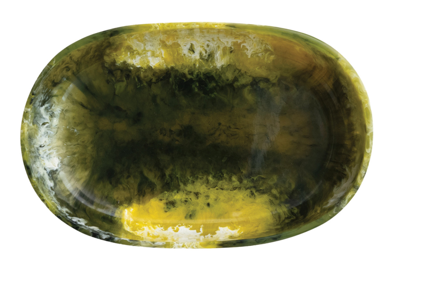 Green Marbled Resin Bowl