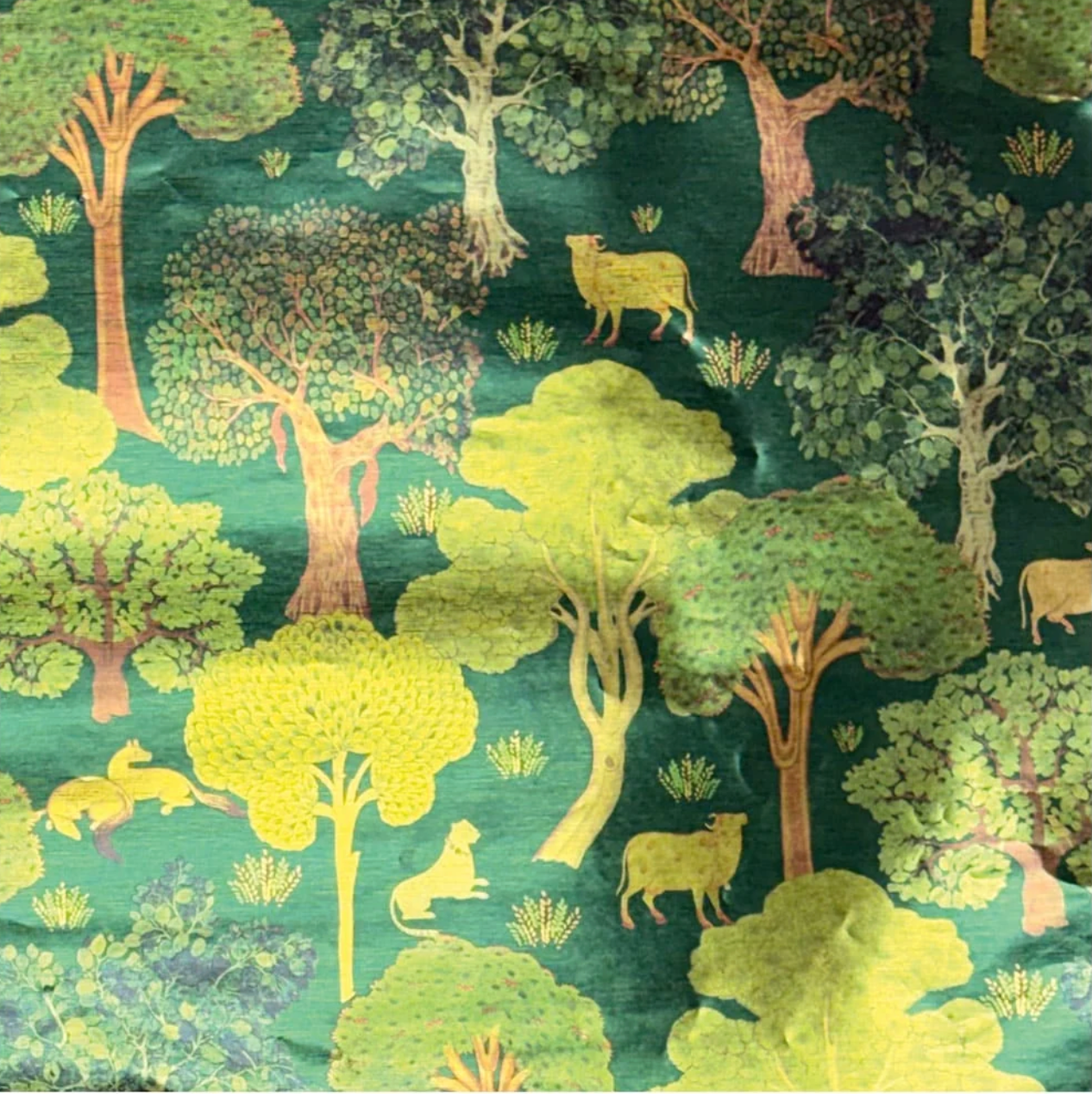 Arcadian Tapestry Dark Green Foil Gift Wrap