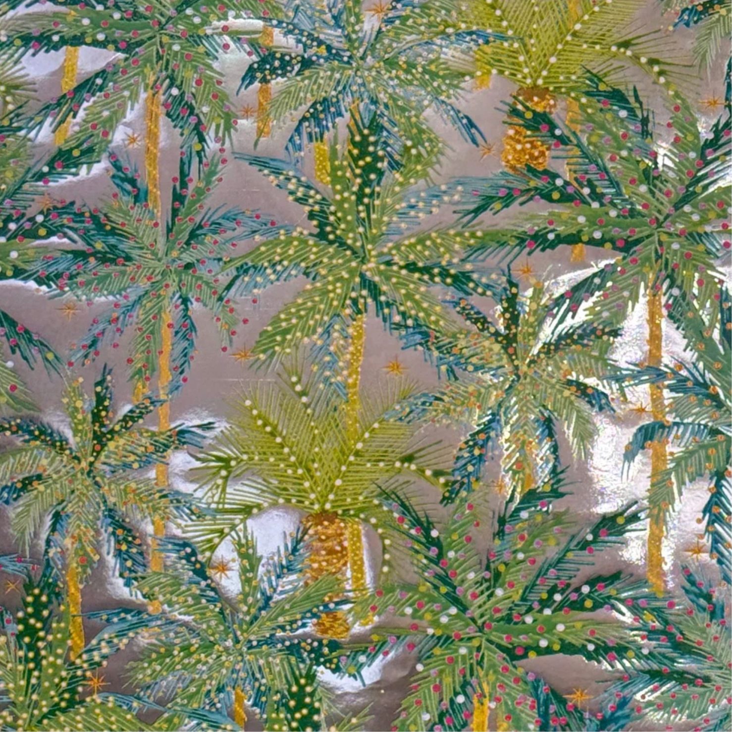 Palm Trees with Lights Wrapping Paper