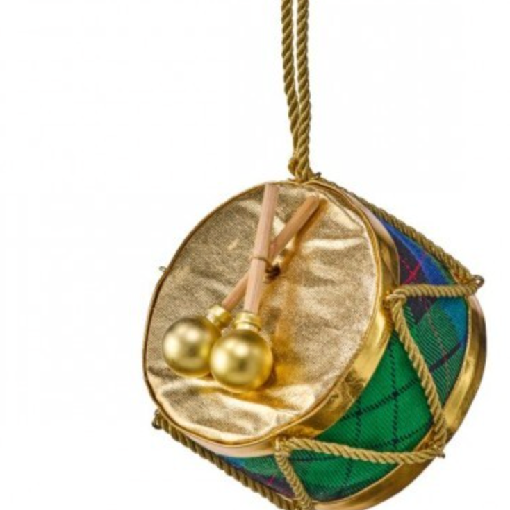 Plaid Velvet Drum Ornament