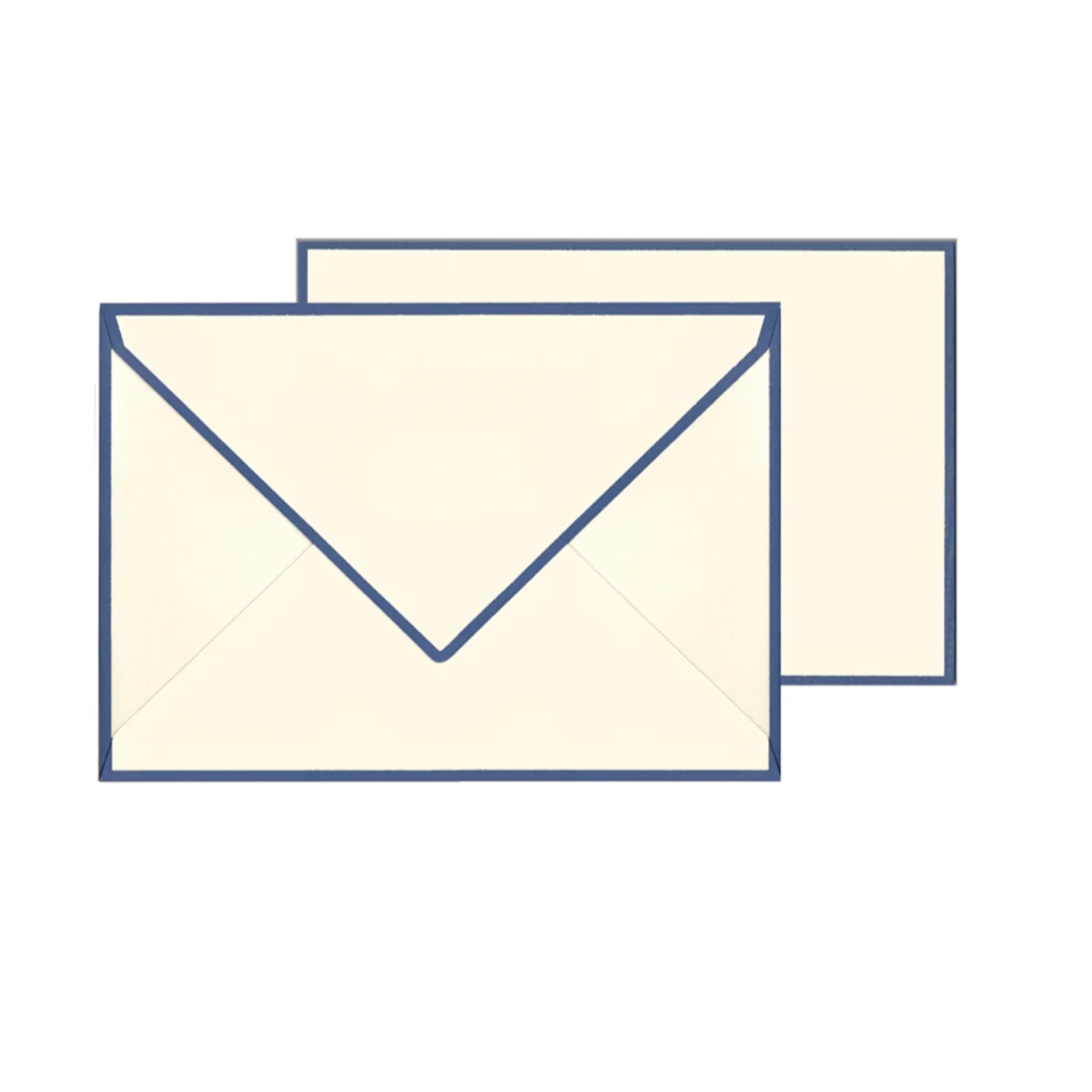 Color Edge Note Card Set- Navy/ Cream