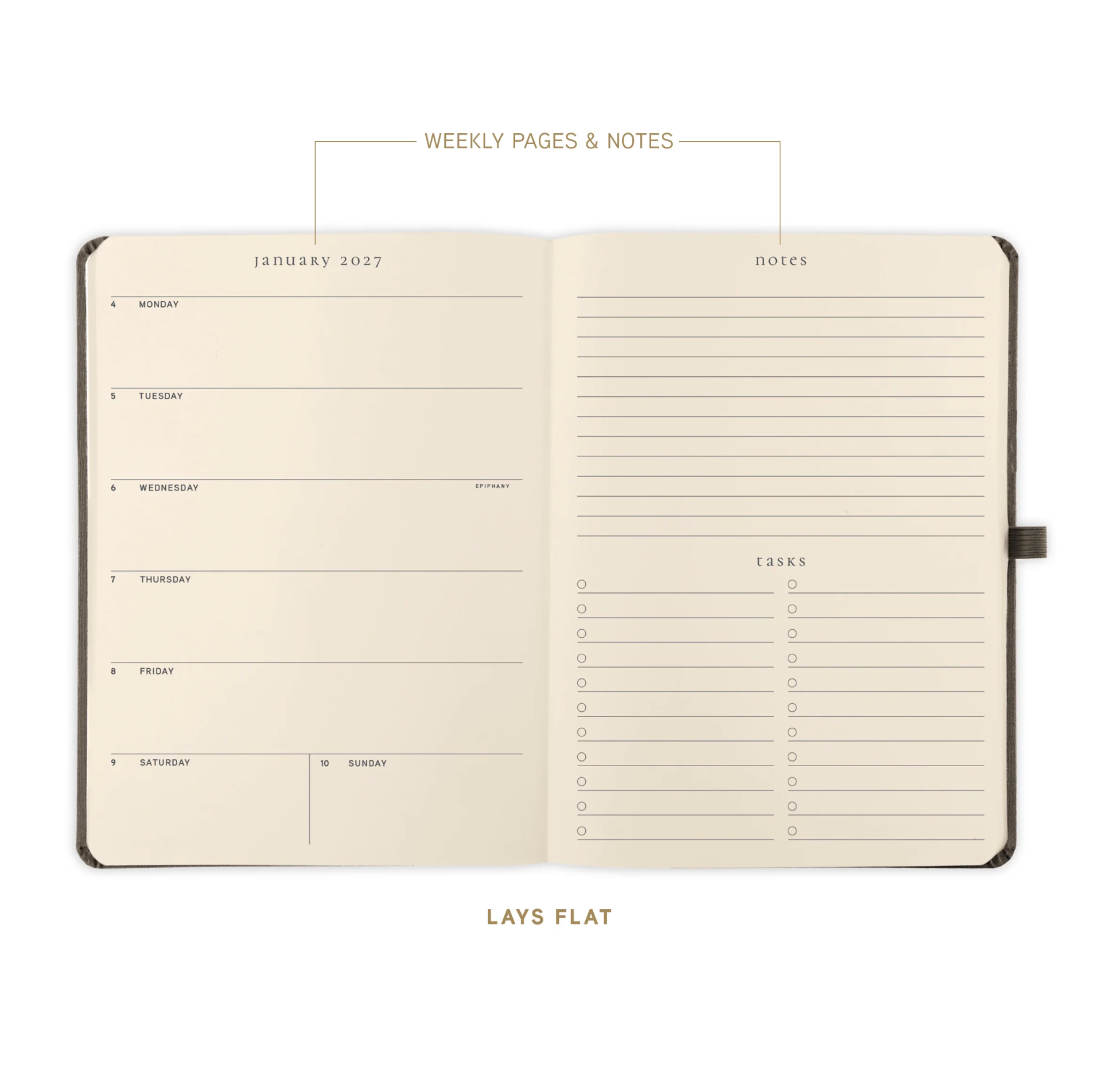 2027 Sage 18 Month Fabric-Bound Planner