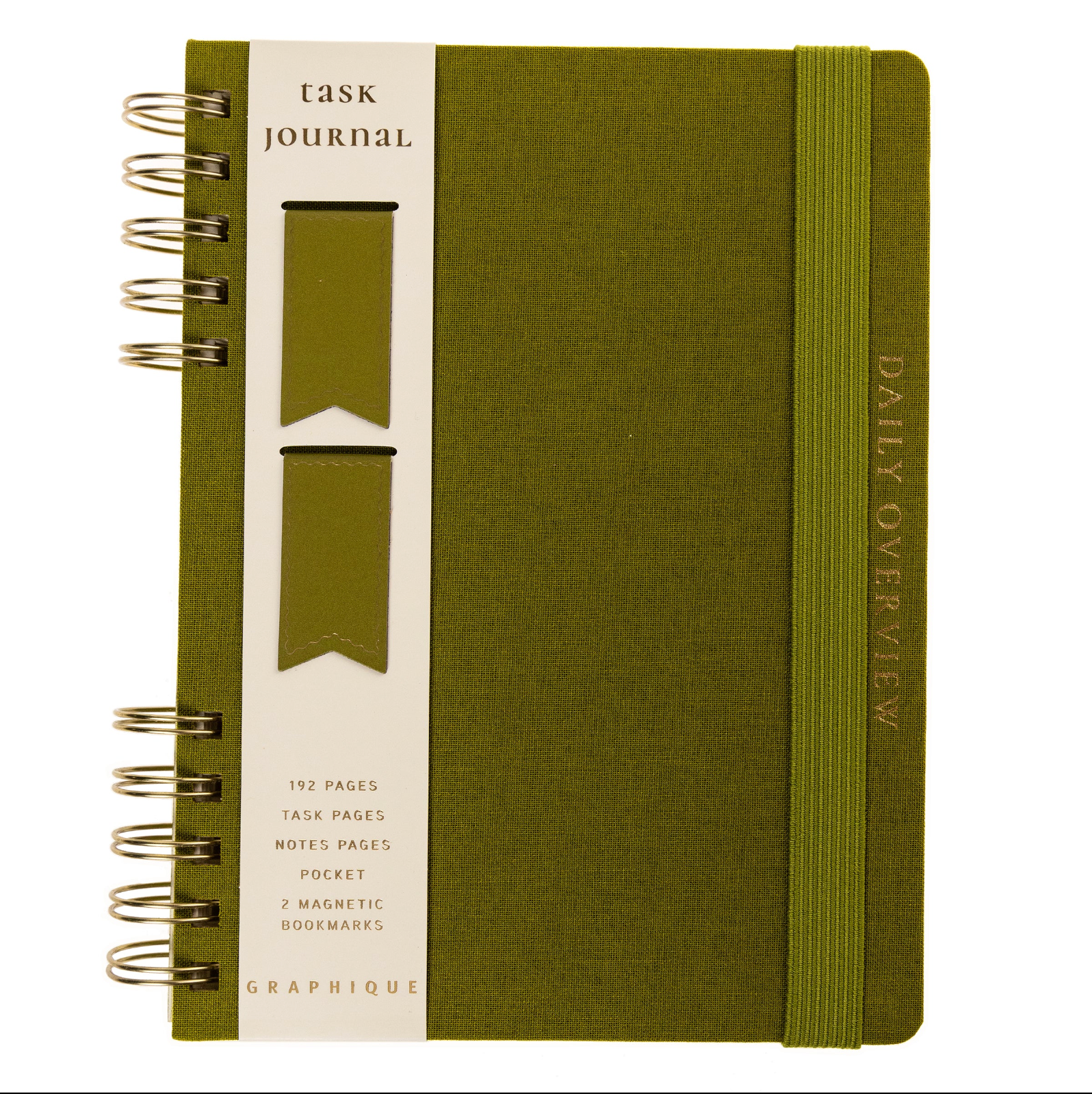 Olive Green Fabric-Bound Task Journal