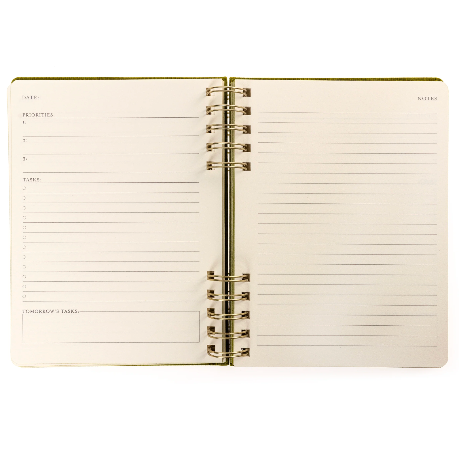 Olive Green Fabric-Bound Task Journal