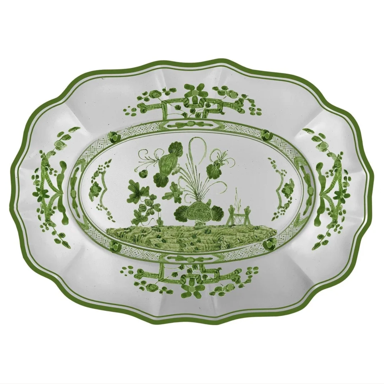 Vida Faenza Medium Oval Platter Green
