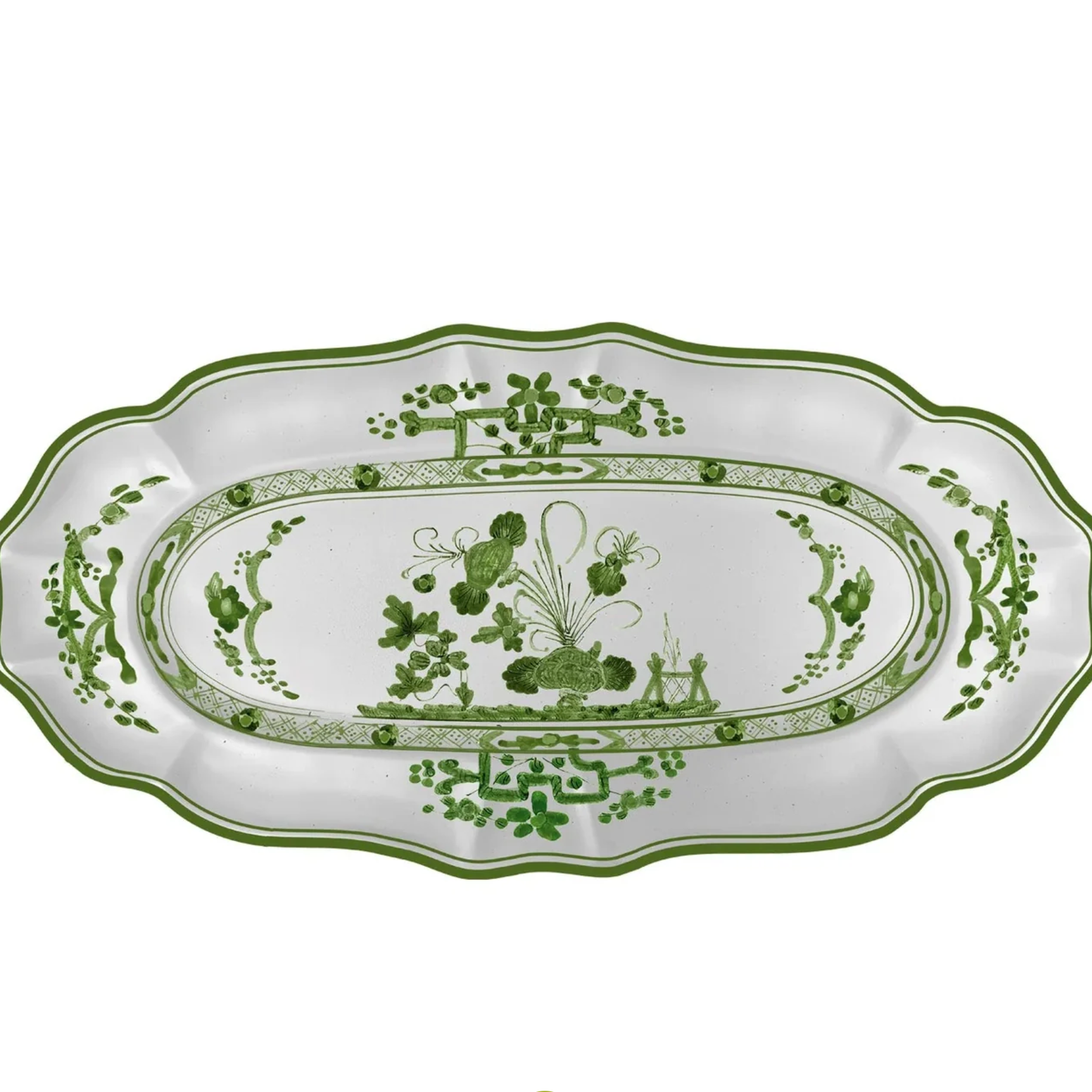 Vida Faenza Long Oval Tray Green