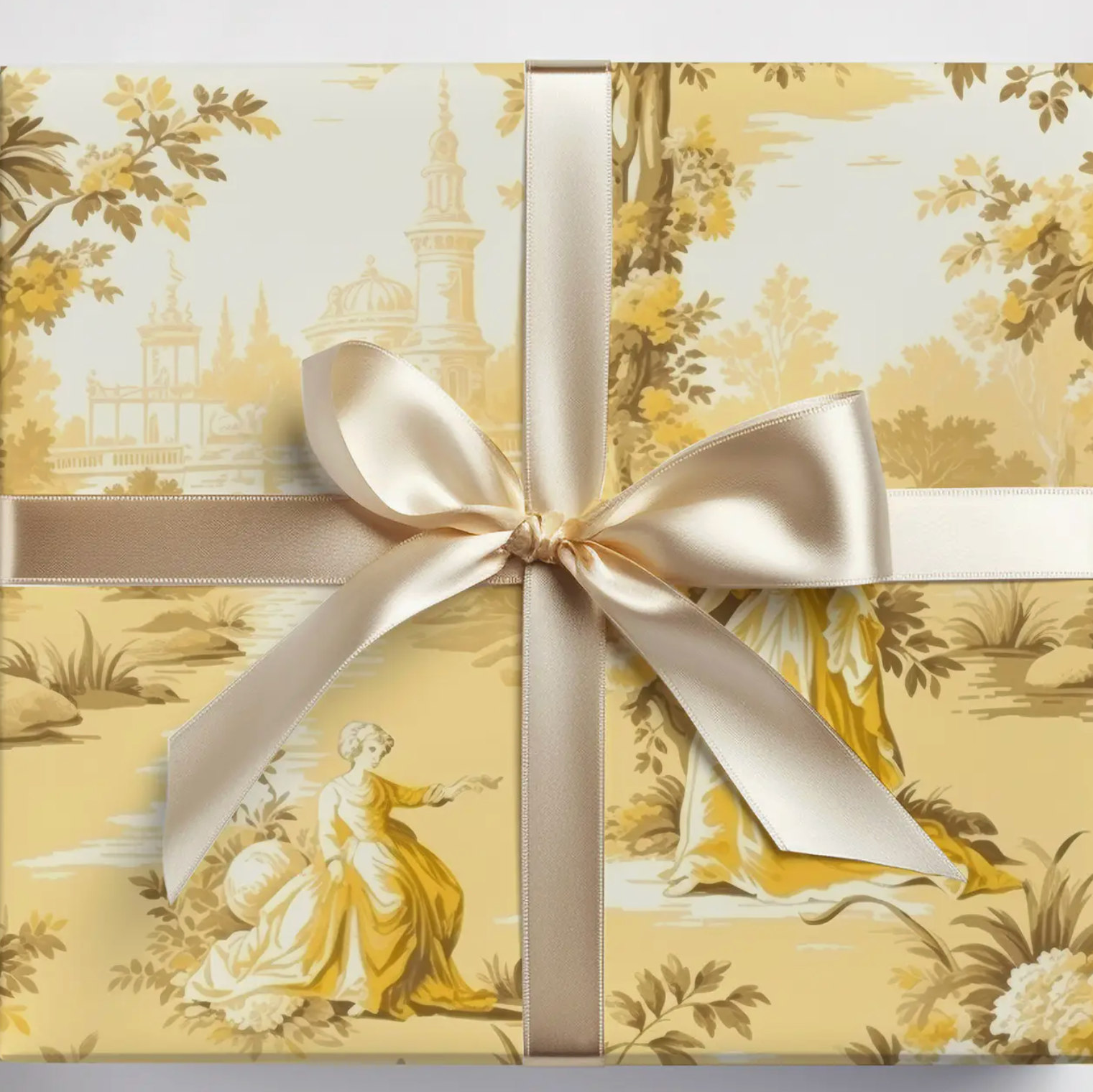 Yellow Toile Gift Wrap