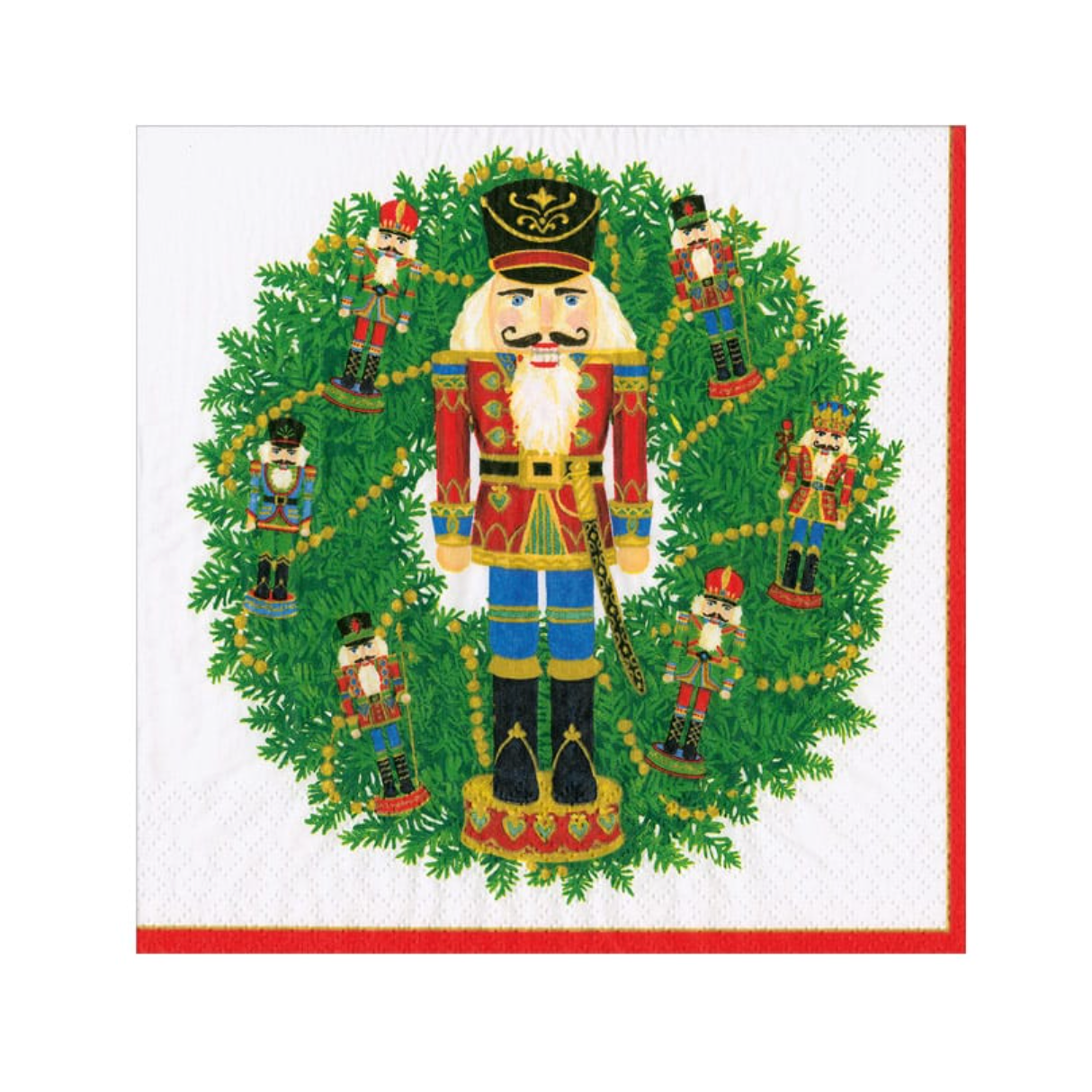 Nutcracker Wreath Cocktail Napkin