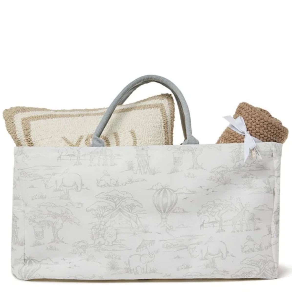 Sweet Safari Toile Hamper Tote