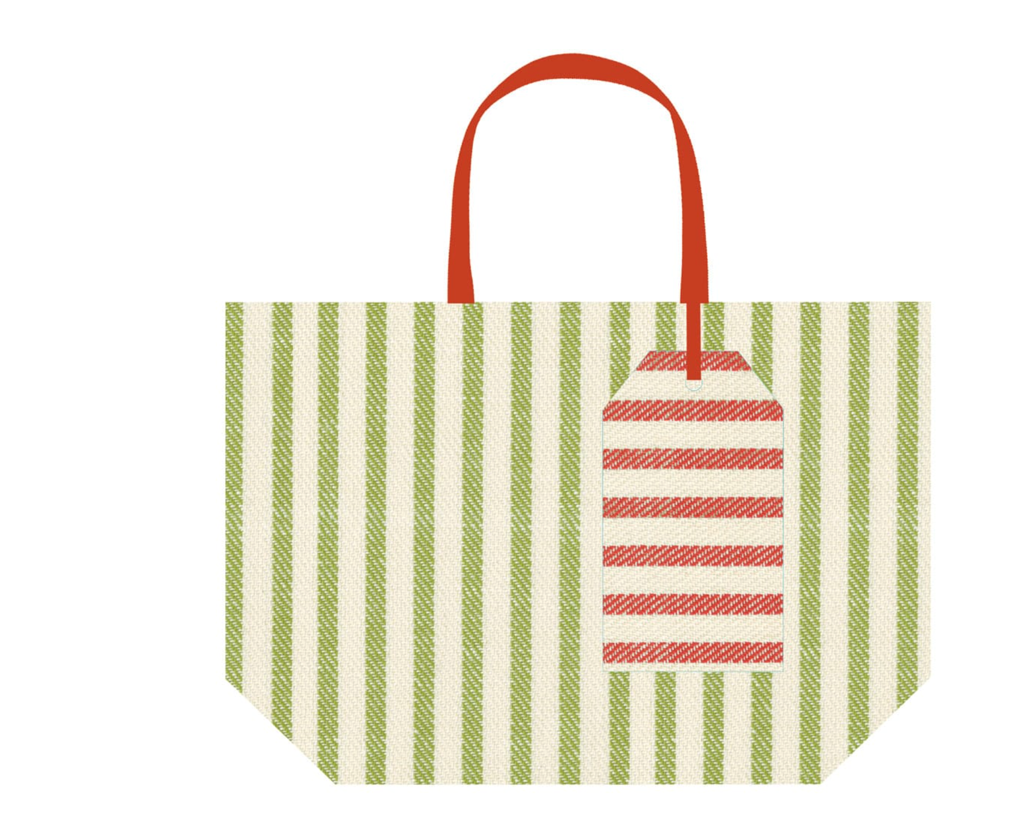 Melograno Stripe Sage Gift Bag