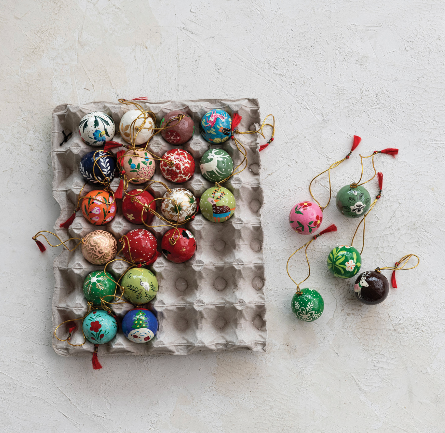 Assorted Paper Mache Ball Ornament