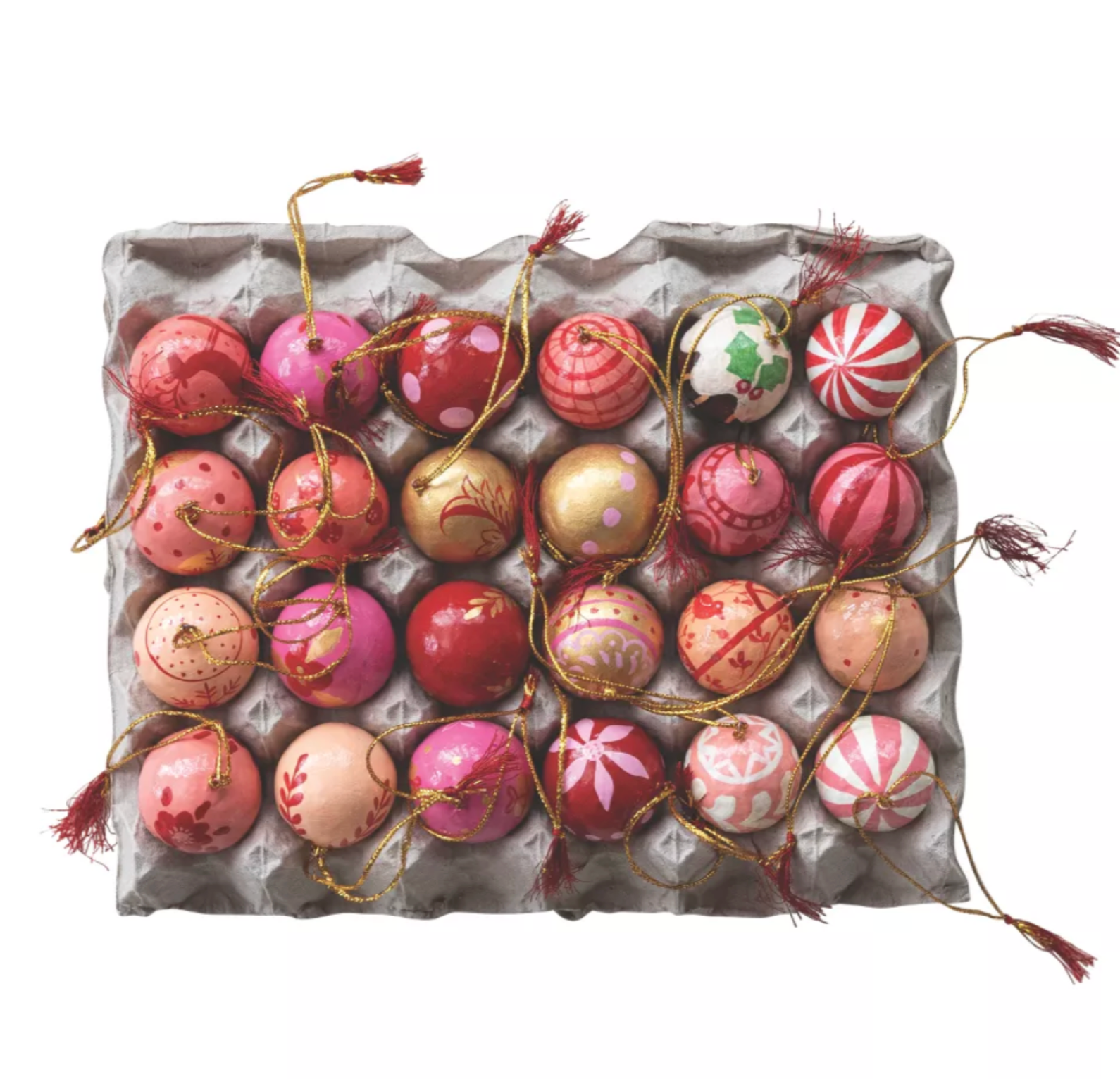 Assorted Paper Mache Ball Ornament