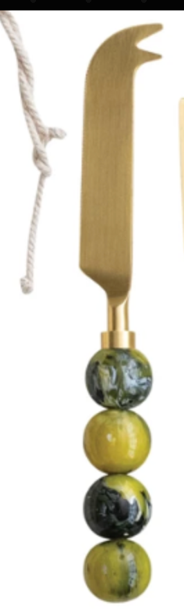 Cheese Knives with Resin Bubble Handle