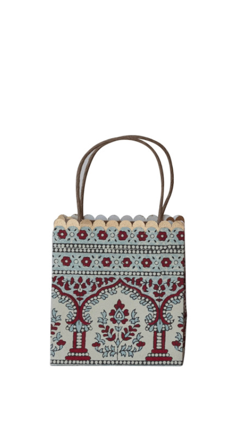 Block Printed Scalloped Gift Bag