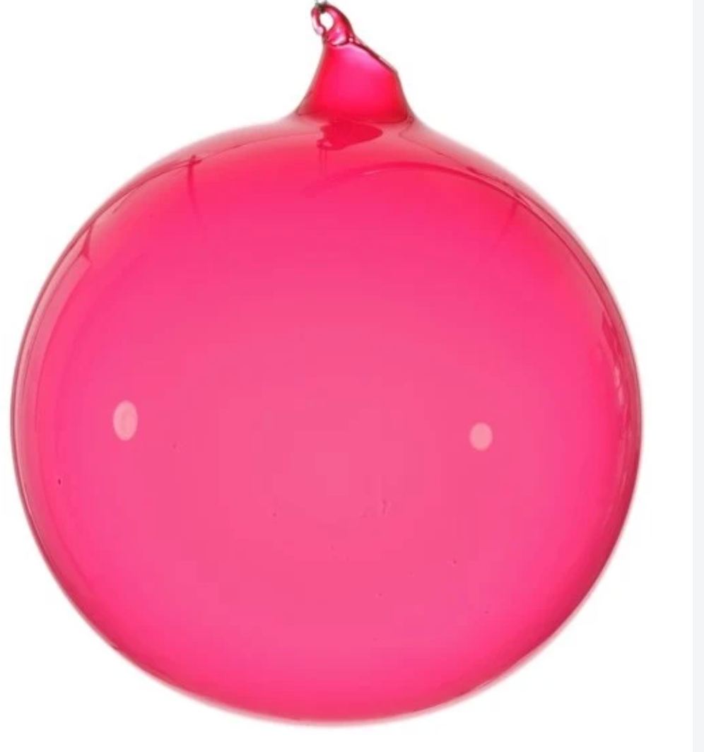 3.9" Bubblegum Glass Ball Ornament