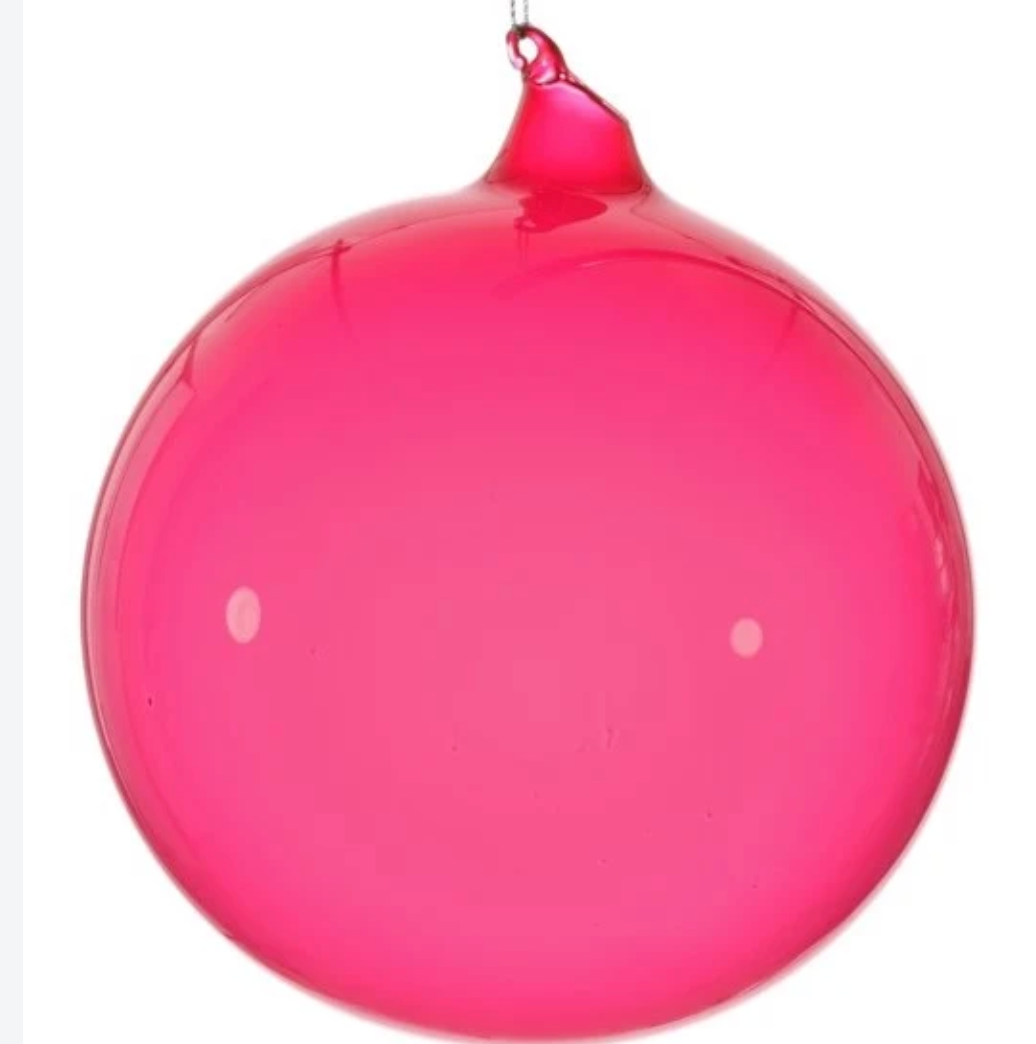 4.72" Bubblegum Ball Glass Ornament