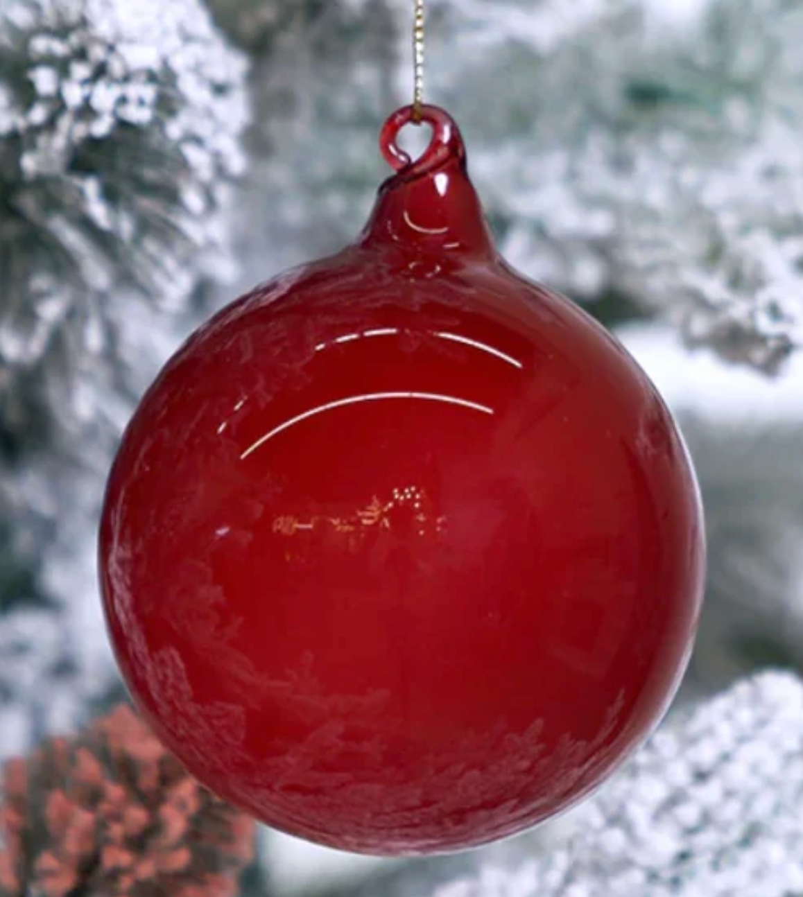 4.72" Bubblegum Ball Glass Ornament